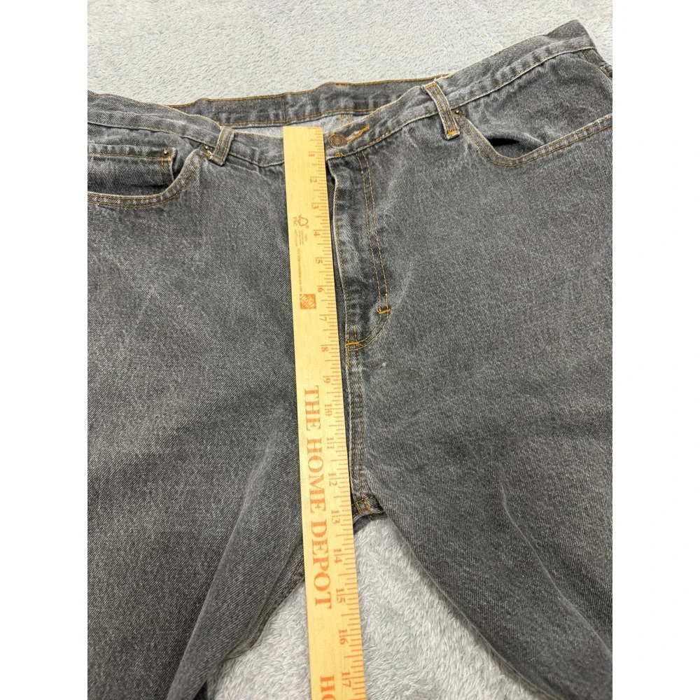 Levi's Jeans Mens 40x27.5 Black 501 Straight Vintage Raw Hem Distressed USA Made